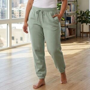 Ease of Motion Womens Size L Sage Green Fleece Jogger Sweatpants Lounge Pant